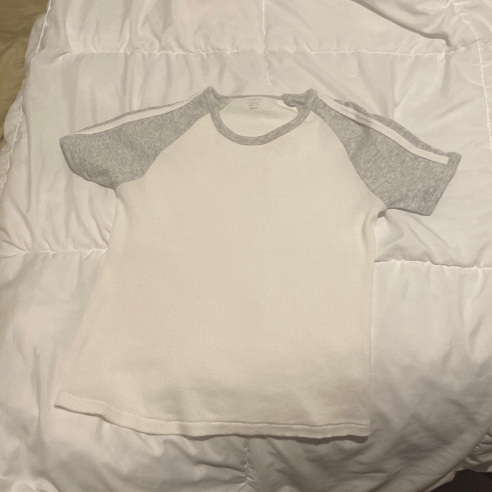 Pacsun,small,white, The gray sleeves and a line. Also not worn just no tags
